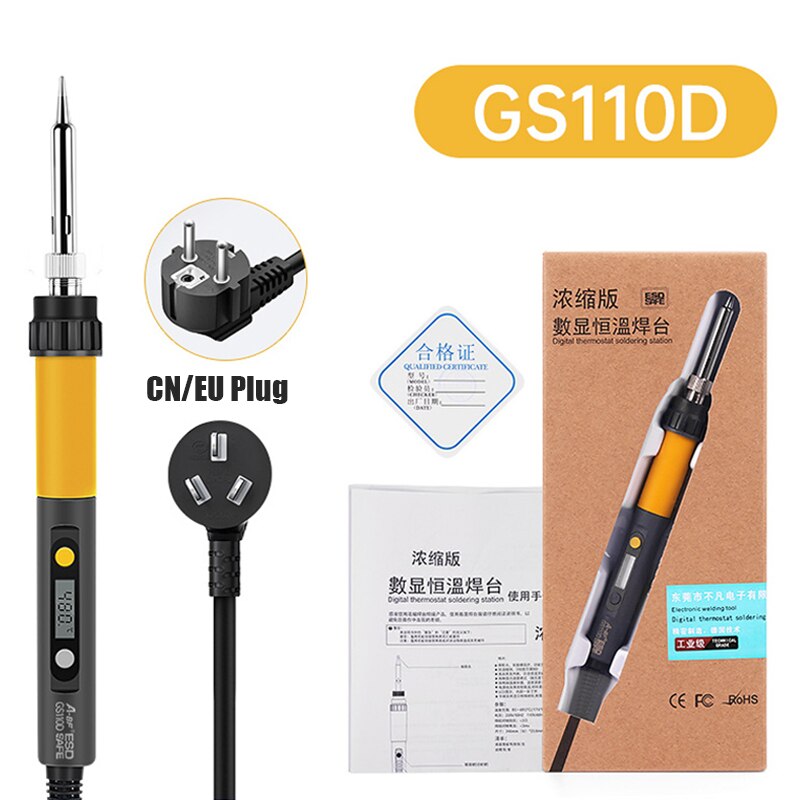 A-BF GS90D Electric Soldering Iron LCD Display Adjustable Temperature Hand Welding Tool Kit 220V Solder Iron with Soldering Tips