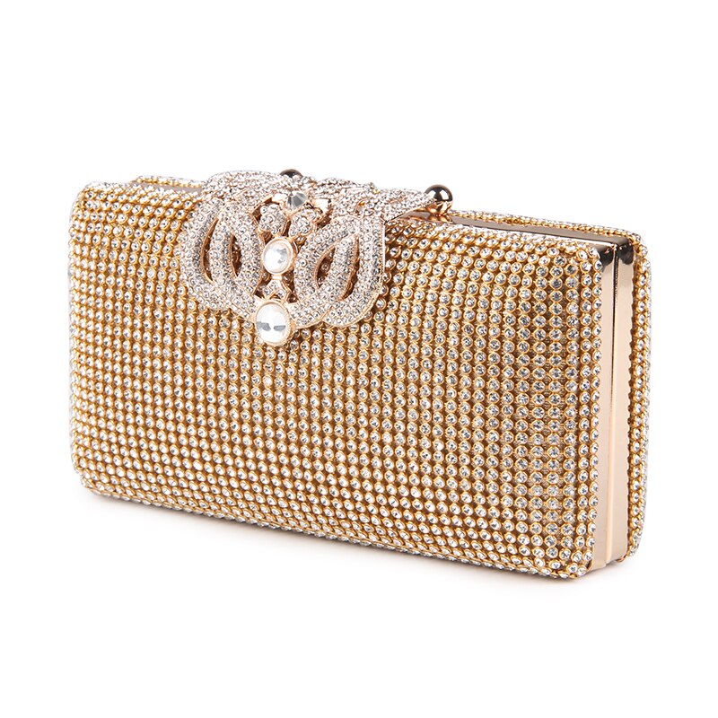 Mulheres sacos de noite strass coroa de metal bolsas cheias de diamantes dia embraiagens bolsa sacos de noite prata/ouro/preto