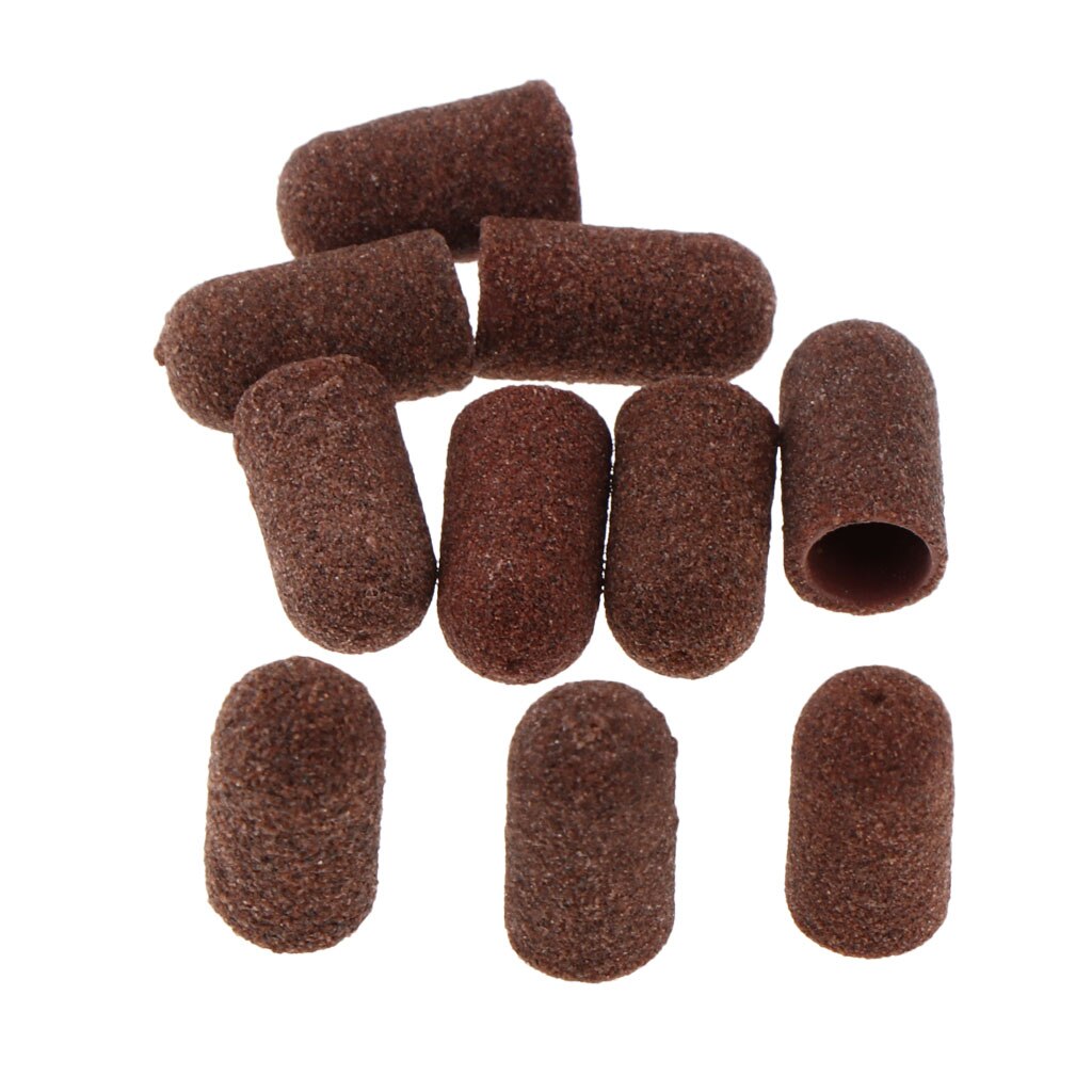 10 stuks/partij nail art schuurbanden bruine vijl gellakremover manicure pedicure nagelmachine nagelgereedschap
