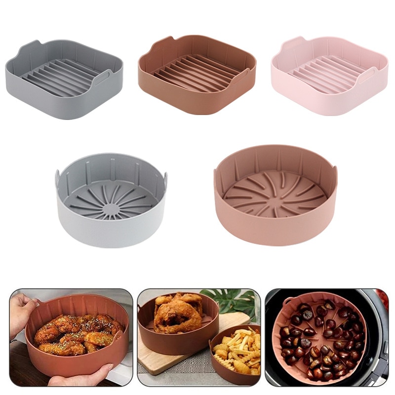 Air Friteuse Silikon Topf Grill Pan Reusable Silikon Topf Backblech Multifunktionale Silikon Pad Zubehör Kuchen Backen Pfannen