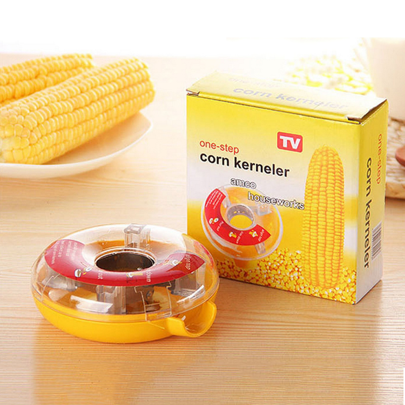 Round Stripping Device Corn Stripper Cob Remover Kerneler Kitchen Novelty Corn peeling Threshing One Step Corn Kerneler Peeler