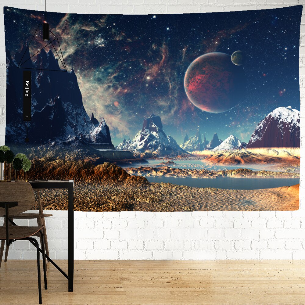 Planeet Tapijt Muur Opknoping Psychedelische Science Fiction Hekserij Bohemian Stijl Hippie Tapijt Room Decor