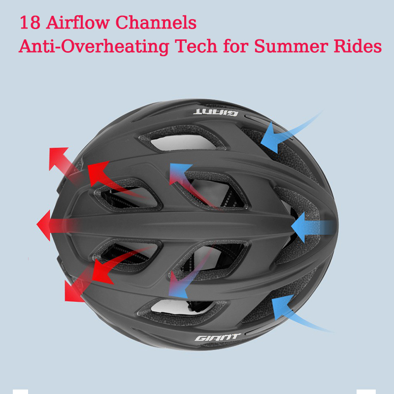 Giant Ultra-Light Cycling Helmet for Adults with 18 Vent Holes, Adjustable Strap & EPS Foam, CPSC/CE Certified for Road Bike MTB