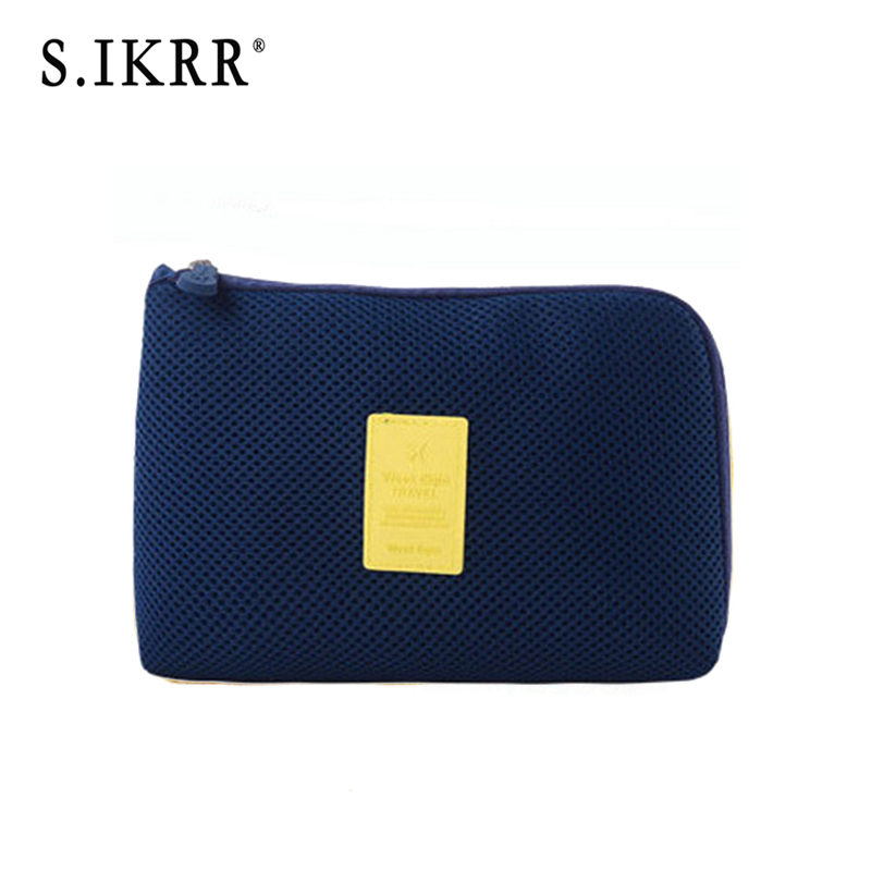 S.IKRR Women Portable Travel Bag Packing Cubes Multi-function Accessories Digital Charger Packge Organizer Small Bag Multicolor: Style2-Navy blue