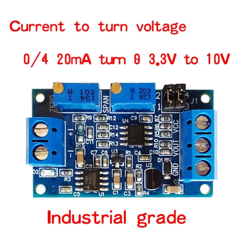 Current To Voltage Module 0/4-20mA To 0-3.3V 5V 10V Voltage Transmitter Y1AE