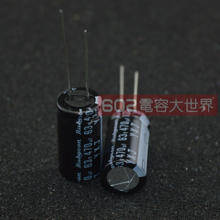 20 Pcs Rubycon Yxj 63V470UF 12.5X25 Mm Aluminium Elektrolytische Condensator Yxj Serie 470 Uf 63V 470 Uf/63 V