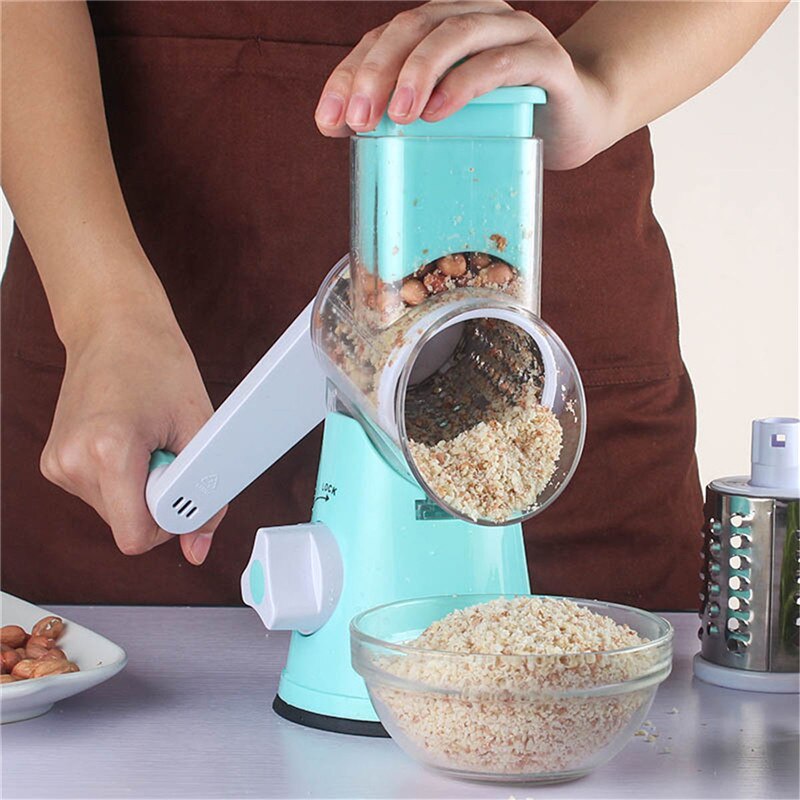 Multifuncional cocina manual zanahoria rallador de vegetales rebanadora mano manual tambor espiral pelador rallador picador