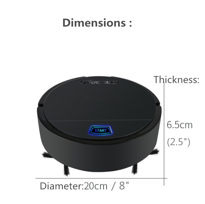 Automatic Smart Robot Vacuum Cleaner Dual Spinning Side Brush Lifts Debris