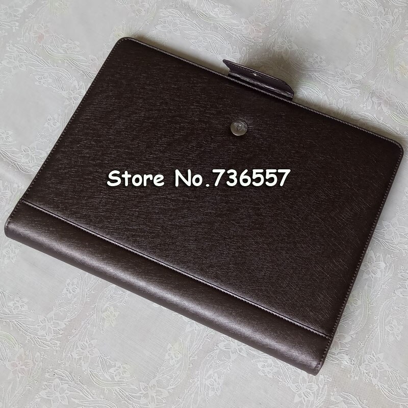 leather folder Padfolio multifunction organizer planner notebook ring binder A4 file folder with calculator office supply