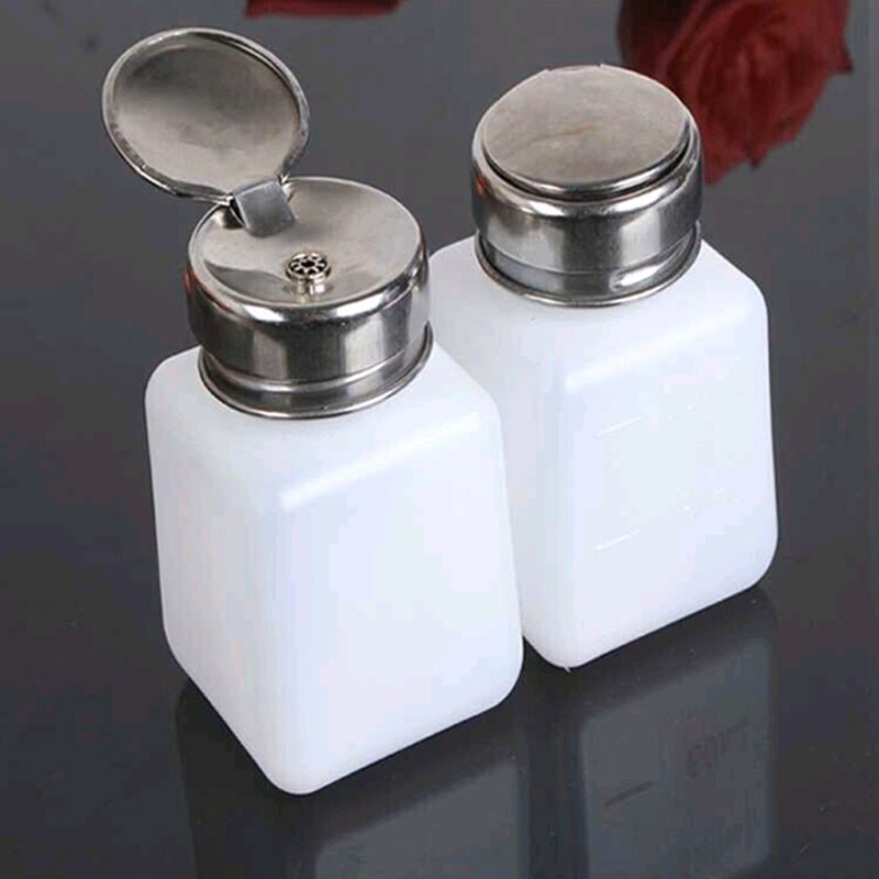 200ml flydende alkohol opbevaring flaske tryk neglelakfjerner dispenser pumpe flaske
