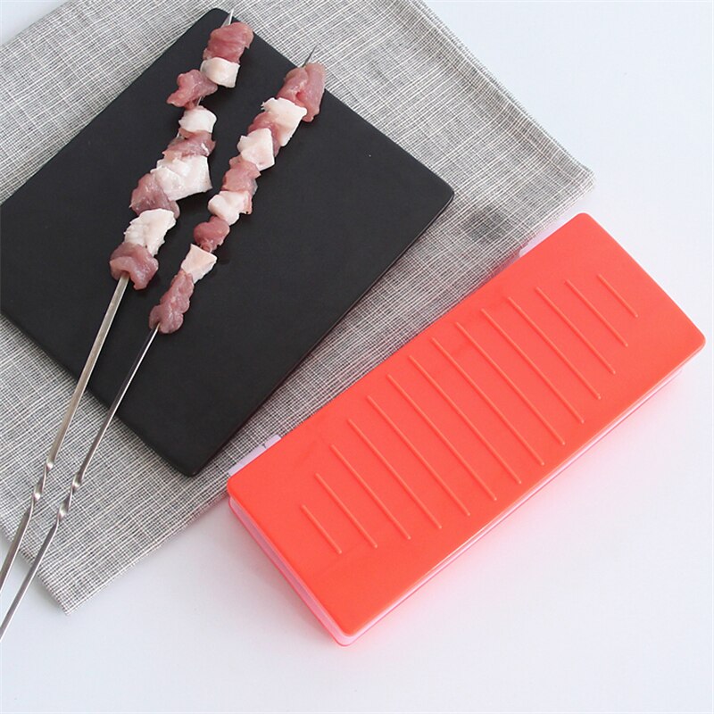 Portable Meat Grill Skewer Box BBQ Tool Meat Grill Skewer Barbecue Grill Needle Box String Shish Beef Mutton Kebab Skewers Maker