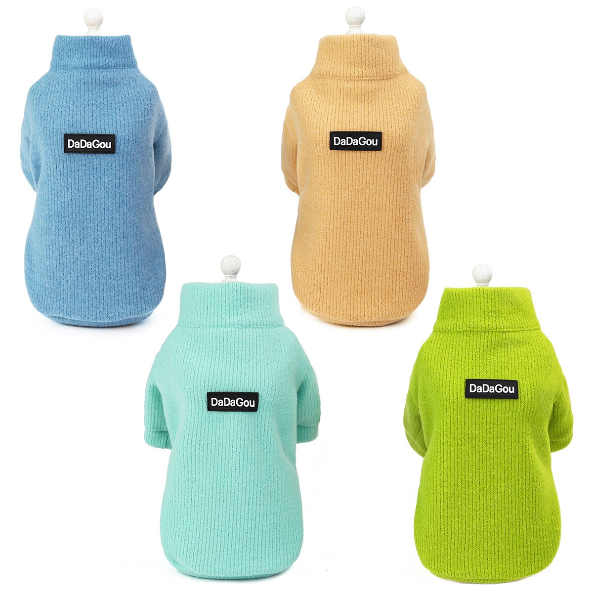 Winter Pet Dog Clothes Zipper Slim Fit Soft Sweater Warm Jacket Knitting Costume For Chihuahua Pug Small And Medium Dogs Cats