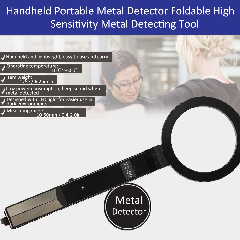 TS-80 Handheld Portable Metal Detector Foldable High Sensitivity Metal Detecting Tool underground metal detector