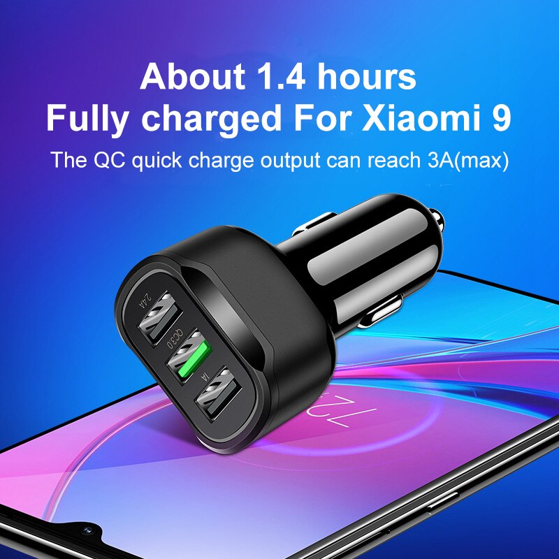 35W QC 3.0 4.0 Quick 3 USB Car Charger Universal Fast Charging In Car 3 Port Car-Charger For iPhone Samsung Xiaomi Smart Charge