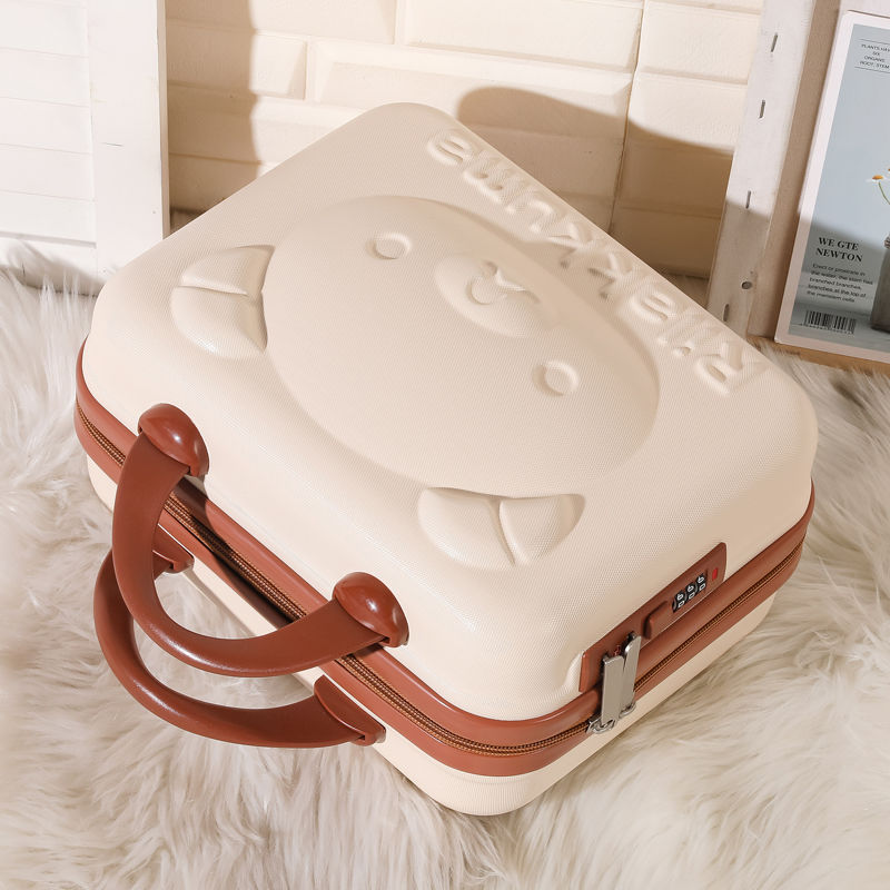 Hand Cosmetic Case 14 InchMakeup Beauty Case Cosmetic Bag Lockable Jewelry Box for Ladys Pink: A