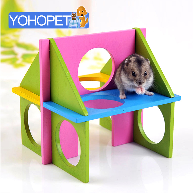 Guinea Pig Toys Syrian Hamster Chews	hamster Fun Gym Djungarian Hamster Wooden Toy House Small Pet Mice Accessories For Hamsters