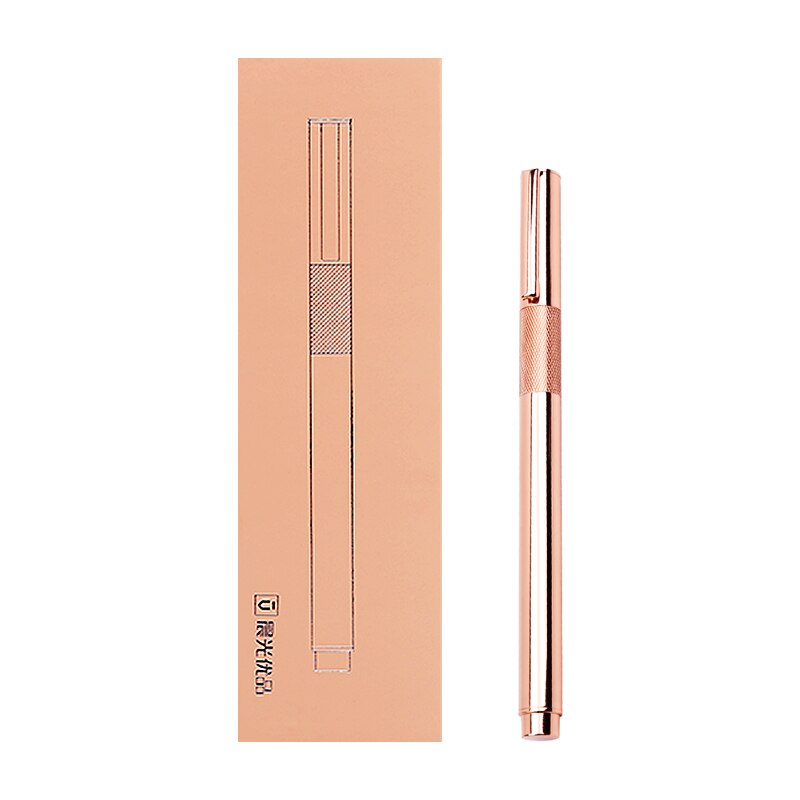 M &amp; G – stylo-plume de luxe, couleur or Rose, ensemble de stylos à encre liquide métallique, de calligraphie, 0.38mm 0.5mm, pour papeterie scolaire, mignon kawaii: Style B Normal