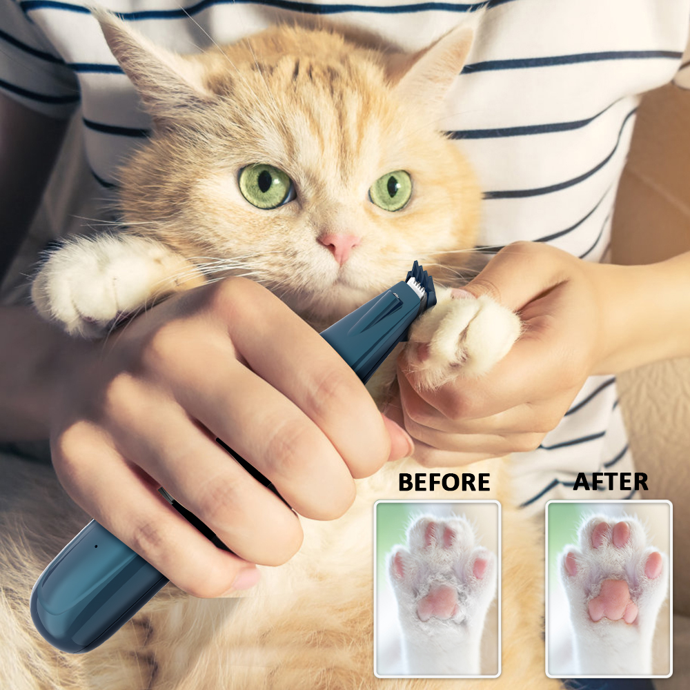 Hund katt hårtrimmer husdjursvård kit usb uppladdningsbara husdjur klippmaskiner maskin sax nagelslipning hårtrimmer fot hår tassar