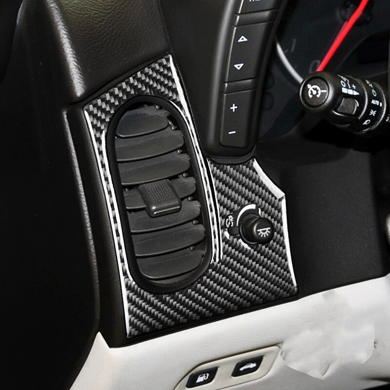 for Chevrolet Corvette C6 05-07 Carbon Fiber Sticker Dashboard Both Side Air Vent Outlet Frame Accessories