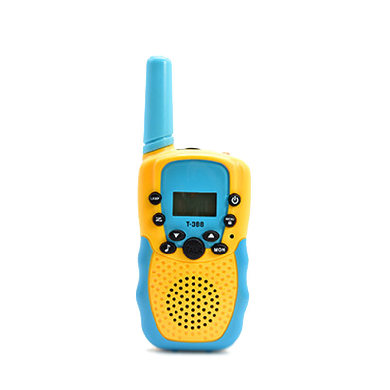 Megafono del walkie-talkie di viaggio senza fili della Radio di frequenza UHF dell&#39;affissione a cristalli liquidi portatile dei bambini 2pcs per i giocattoli del bambino: Blue yellow 2pcs