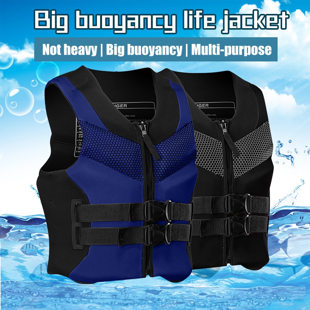 Adult Adjustable Jacket Aid Life Vest Kayak Buoyancy Fishing Ski Boat Watersport Swimming Boating Beach Jacket Vest Safety Vests