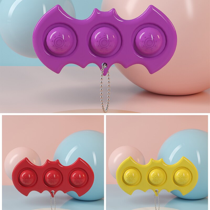 Adult Child Mini Push Bubble Sensory Toy Key Chain Autism Needs Squishy Stress Reliever Toys Funny Anti-stress Fidget Its