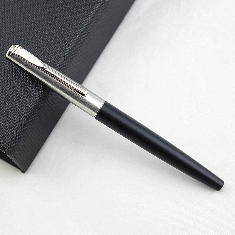 Luxury blue Business Metal Fountain Pen Nib Medium black Clip School Supplies: O
