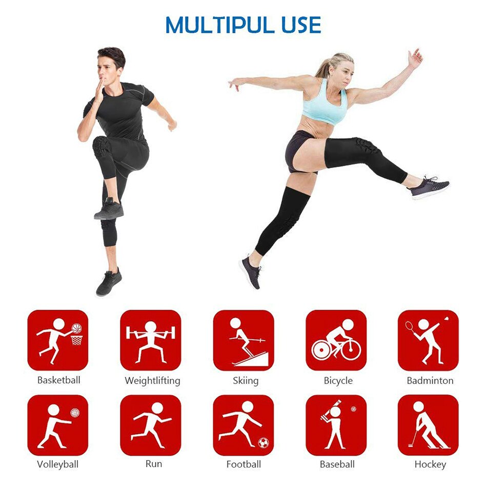 1 Pair Elastic Kneepads Protective Gear Sports Safety Training Knee Pad Support Pressing Foam Brace Basketball Volleyball