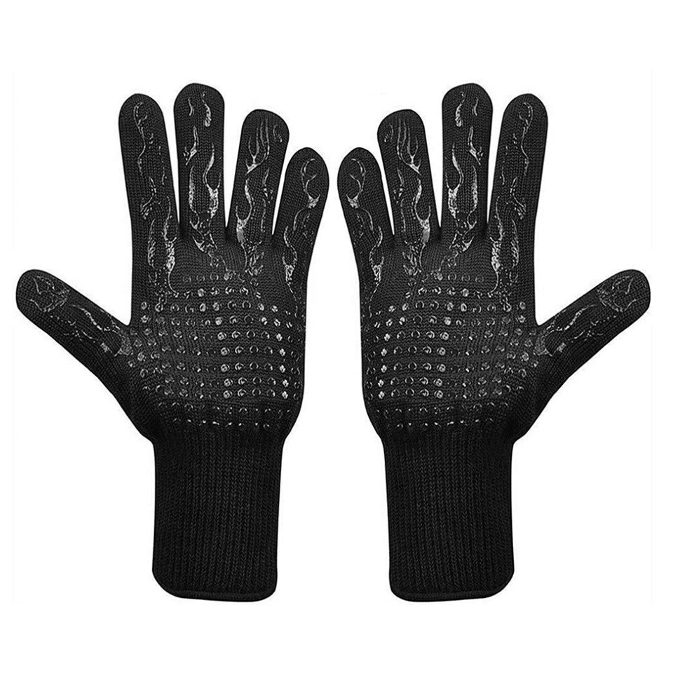 Guante para barbacoa, guantes resistentes al calor de silicona gruesa para cocinar y cocinar barbacoa, Guantes para horno y barbacoa, guantes para lavar platos y cocina: C-1 pair