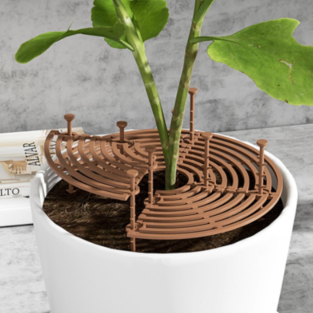 3PCS Plant Pot Soil Guard With Nails Plant Pot Grid Flower Pot Cover Baby Safety Mouse Garden Home Plant Protector