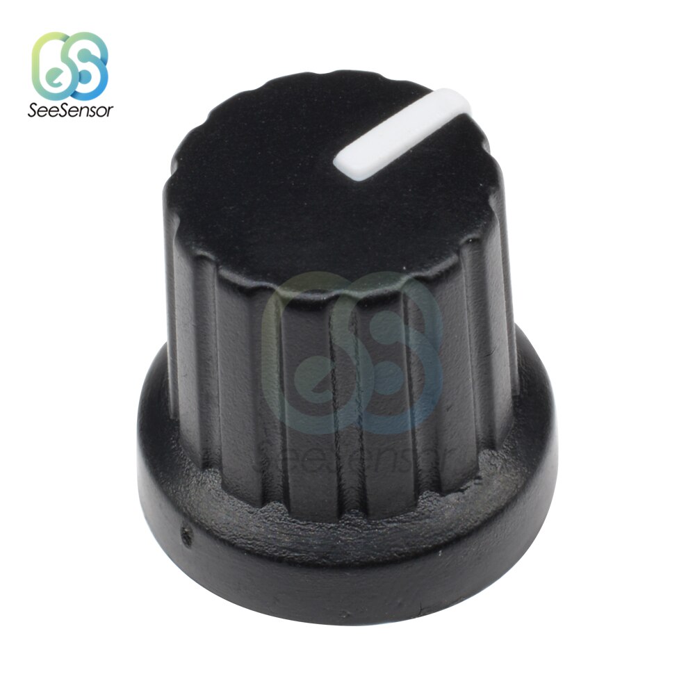 10 stk  wh148 6mm akselhull dia plast gjenget riflet potensiometer knotter hetter