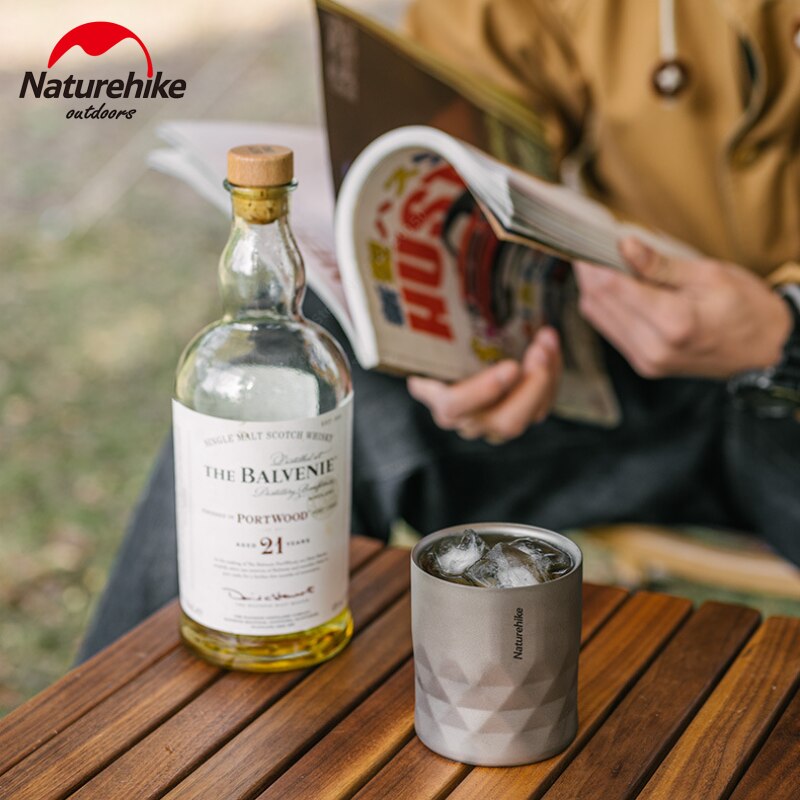 Naturehike Outdoor Titanium Cup 280Ml Draagbare Dubbele Laag Lichtgewicht 78G Camping Picknick Servies Theekopje Water Beker Wijn Glas