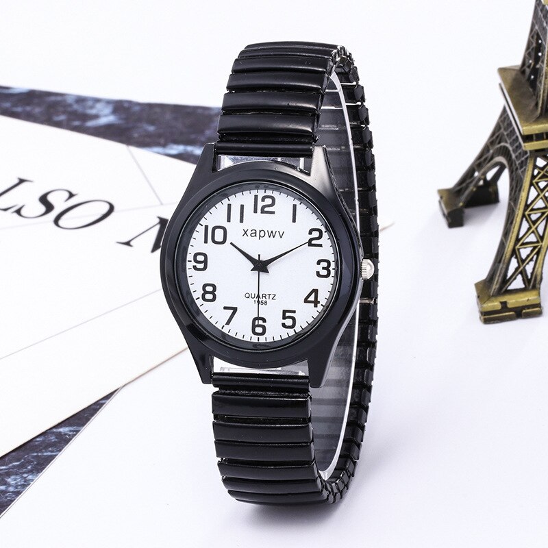 Eenvoudige Mannen Vrouwen Horloges Paar Flexibele Stretch Band Quartz Horloges Mode Man En Dames Dress Klok Horloges C109: women D