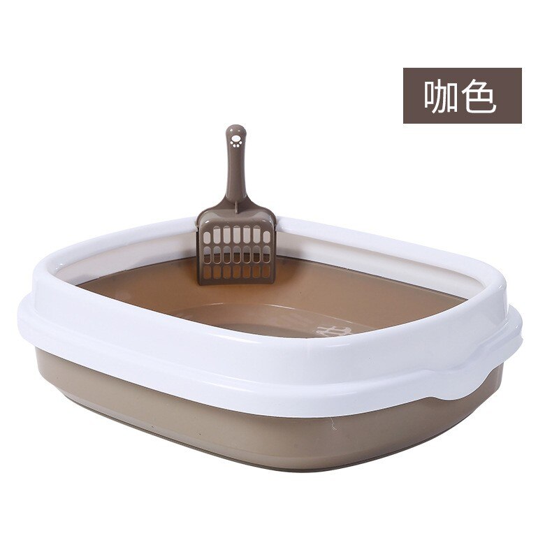 Anti Splash Cats Litter Box Pet Toilet Bedpans with Scoop Cat Dog Tray Sand Box Toilet for Training Tray Home Garden Cleaning
