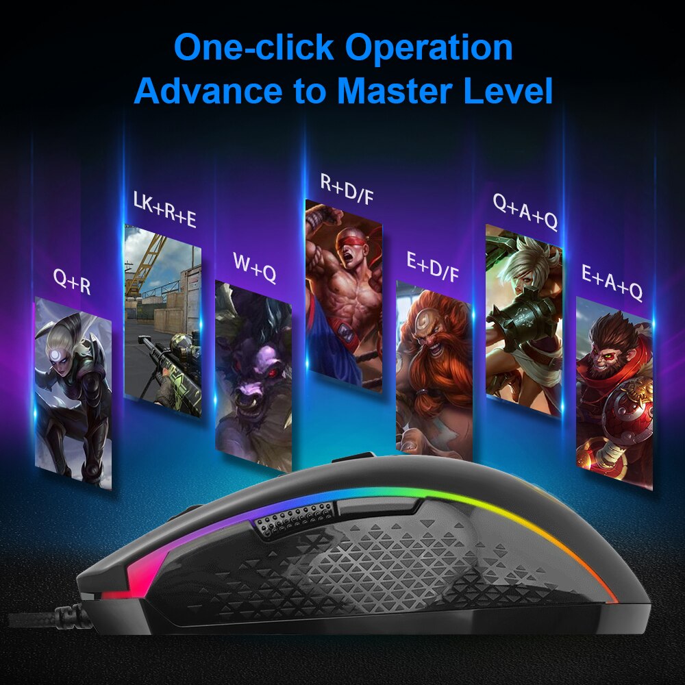 Redragon CHROMA M710 USB Wired Gaming Computer Mouse Wired 10000 DPI 8 buttons 7 color mice Programmable ergonomic For PC Gamer