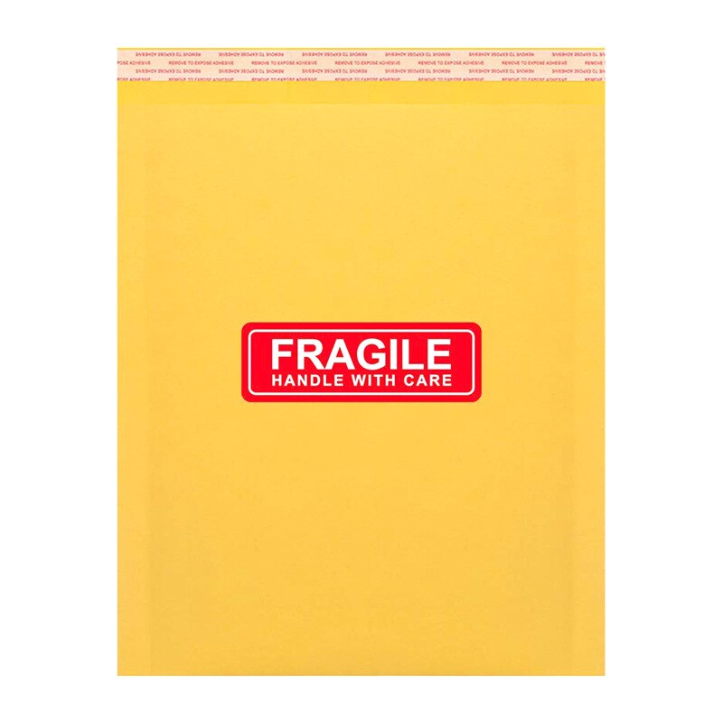 Warning sticker Fragile handle with care 2.5*7.5cm Red warning labels Used for transport packaging remind labels150/500pcs/roll
