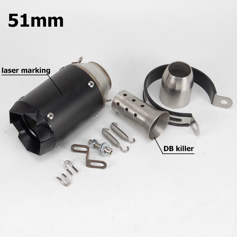 Universal Pitbike Motocross Motorcycle Exhaust Pipe Modified Carbon Fiber Style Tip Tailpipe Fits for Nmax FZ6 S1000RR MT07: E