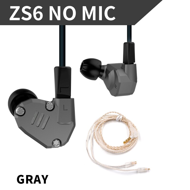 KZ ZS6 2DD+2BA Hybrid In Ear Earphone HIFI DJ Monito Running Sport Earphone Earplug Headset Earbud KZ ZS6 ZS10 ZS5 AS10 ES4