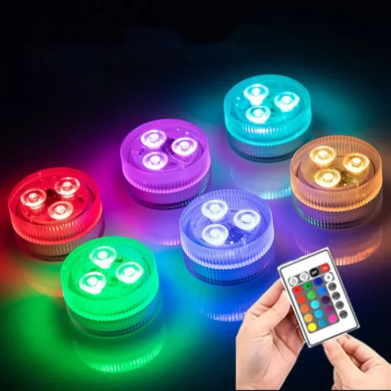 Unterwasser lichter 3LED Tauch-Schwimmbad leuchten mit Farn gesteuerter Schwimmbad leuchte Unterwasser-Farbwechsel-Nacht lampe