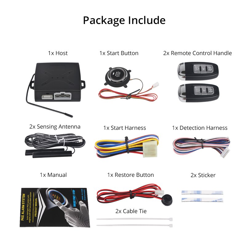 EFHIPS PKE alarm system car smart key remote car alarm kit keyless entry push button start
