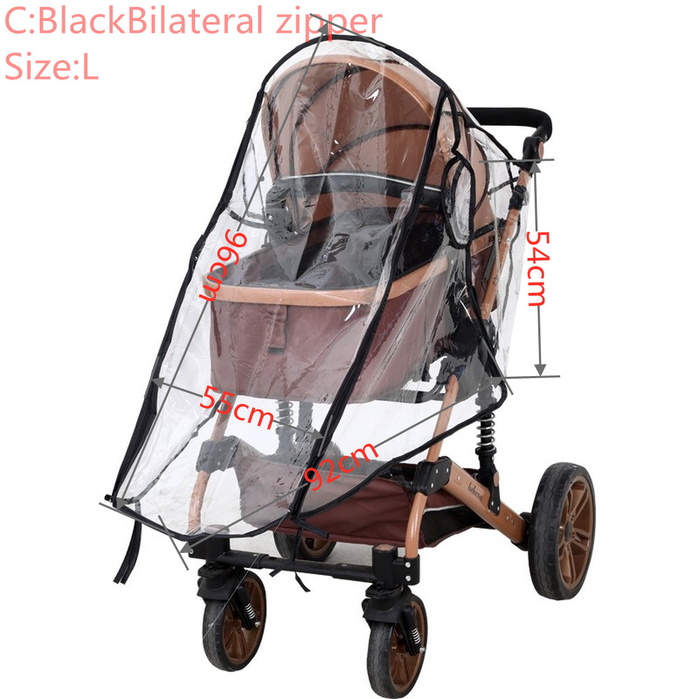 Waterproof Rain Cover Transparent Wind Dust Baby Strollers Pushchairs Raincoat S/M/L Shield Zipper Open Stroller Accessories
