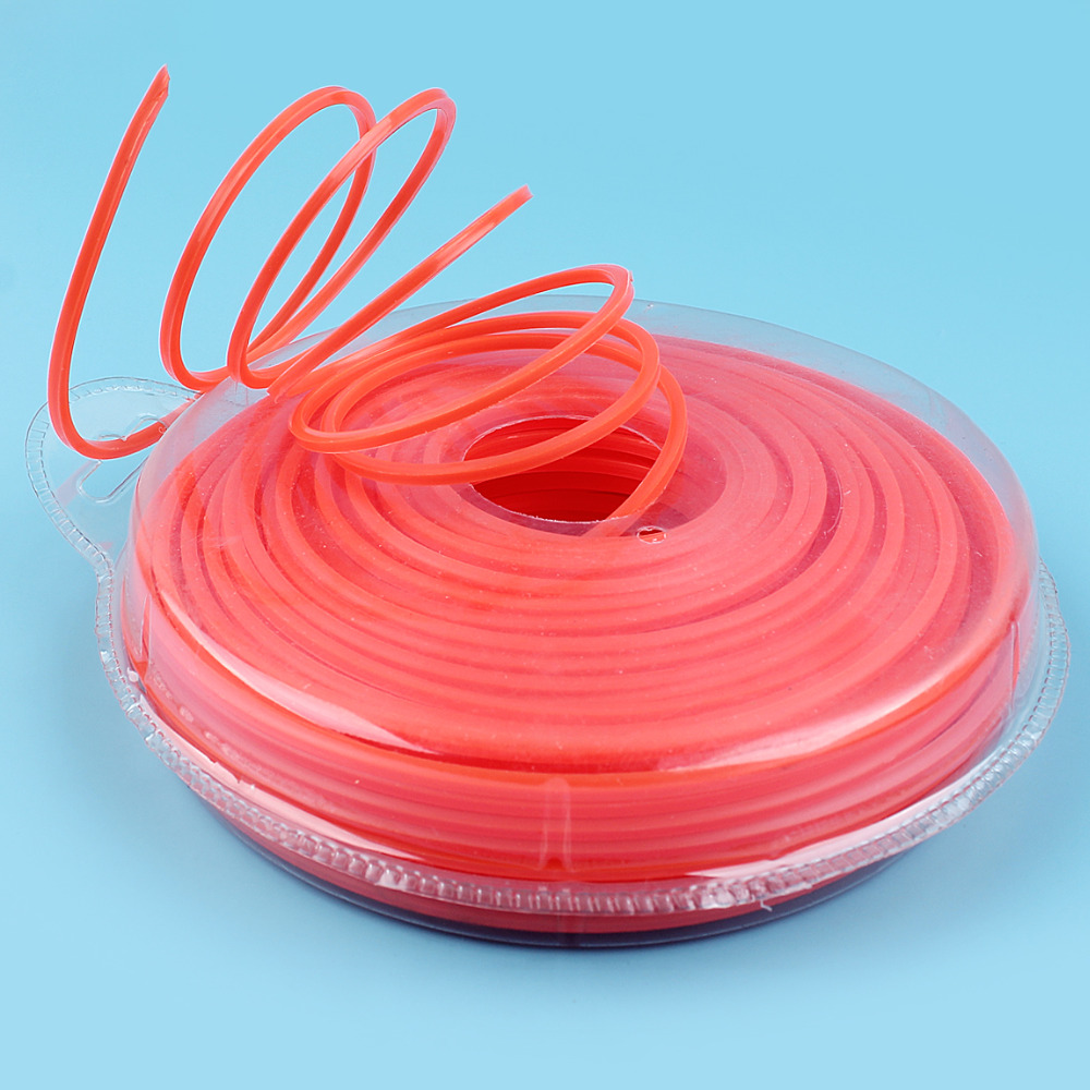 3.0mmx1LB Nylon Strimmer Spool Line Trimmer Brush Cutter Lawnmower Wire Square Rope Orange Parts Garden Tool