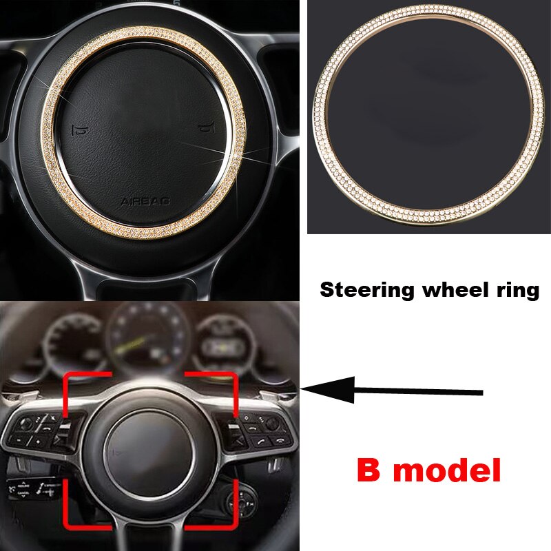 Auto Styling Gouden Stuurwiel Volume Ring Venster knop Trim voor Porsche Panamera Cayenne Macan Auto Interieur Accessoires: Option 5