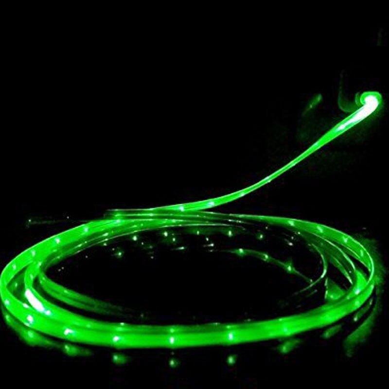 1M Lächeln Wachsen LED Mikro USB Kabel Licht Nudel Wohnung Mikro Usb Ladegerät Kabel Für Samsung Für HTC Für iPhone11Profi 8 7 X XR Android