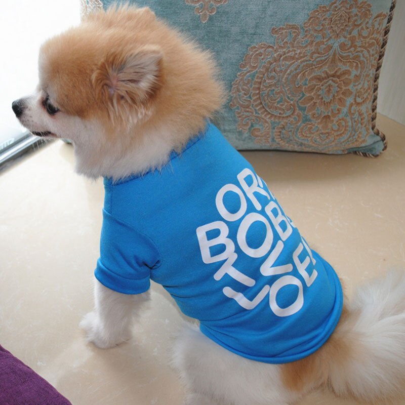 Spring Summer Letter Pet Dog Clothing T-shirt Fashionable Bottoming Shirts For Small Medium Dogs Casual Classic Outer Wear Shirt