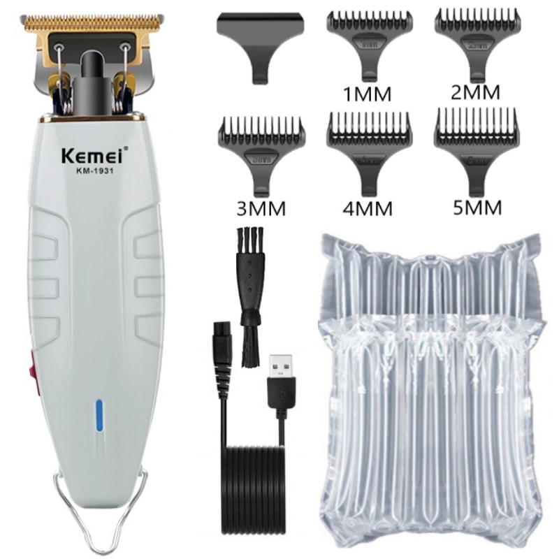 Kemei KM-1931 Hair Clipper Barber Hair Trimmer for Men Retro Buddha Cordless Edge Electric Hair Cutting Machine: Blue