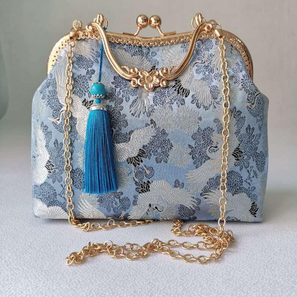 Bolso de estilo japonés para mujer, bolsa de mano con cierre de concha, Vintage, cadena, bandolera: women bag 5