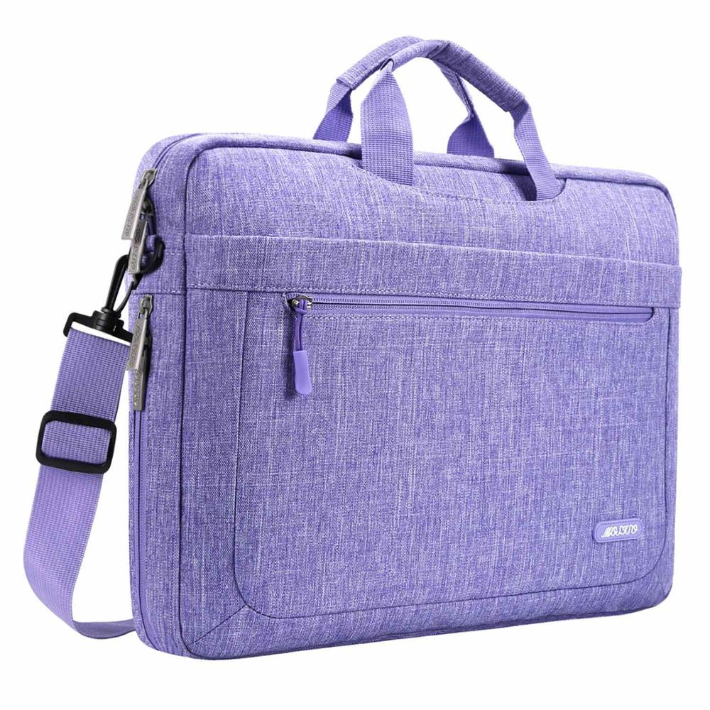 MOSISO Laptop Shoulder Bag - Waterproof Messenger Case for 13-17 inch Laptops - Business & Travel Handbag: Purple / 14-inch