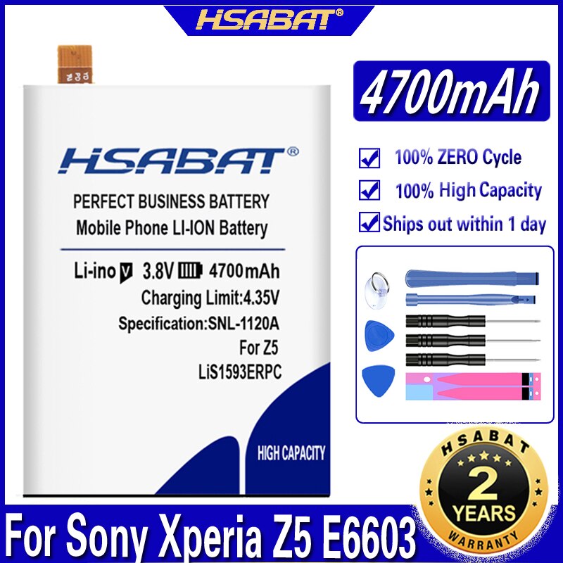 HSABAT 4700mAh LIS1593ERPC Batteria Per Sony Xperia Z5 E6603 E6653 E6633 E6683 E6883