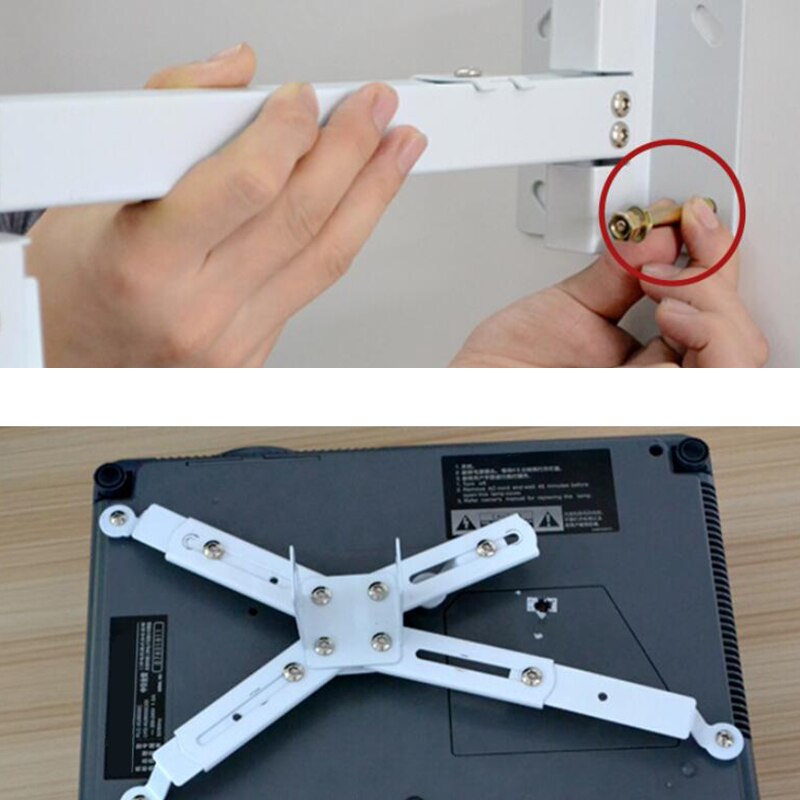 White Universal Projector Stand Telescopic Adjustable Ceiling Wall Mount